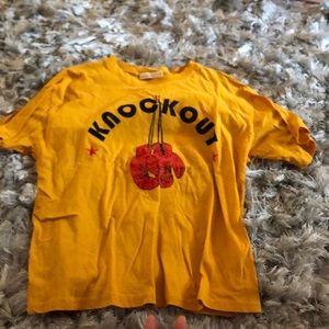 yellow graphic tee